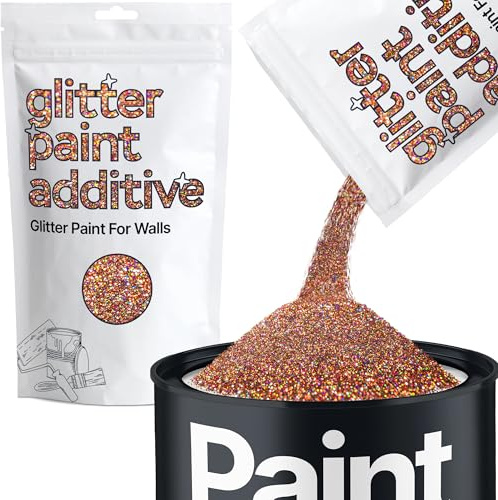 Hemway Bronze Brown Holographic Glitter Paint Additive 100g Adding Sparkle | for Paints & Varnish | Paint Walls Sparkly Add to Emulsion, Acrylic or Lacquer Indoor