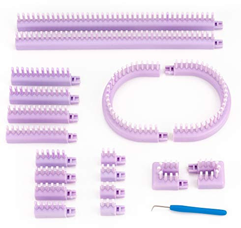 Authentic Knitting Board 629003 KB8045 Verstellbarer Multi-Strick-Webstuhl, zum Einrasten, kleine und große Stärke, Kunststoff