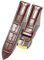 BINLUN Leder-Uhrenarmband Krokodilmuster Schnellverschluss Ersatz Kalbsleder Uhrenarmbänder Smartwatch 10 Farben 13 Größen für Herren & Damen(Goldene Schnalle,Braun,16mm)