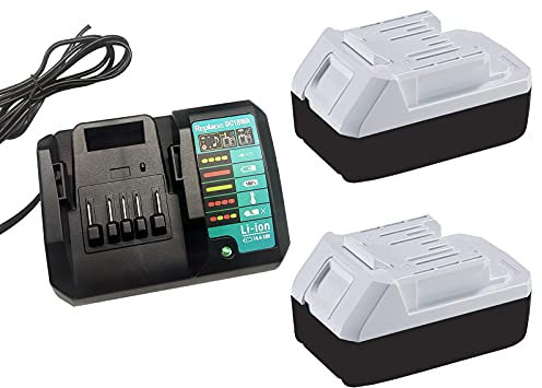 2pcs 18V 2.0 Ah BL1813G BL1820G BL1815G Li-ion battery + DC18WA charger for compatible with Makita DF457D HP457D JV183D TD127D UR180D UH522D CL183D 195608-4 Power Tool Battery