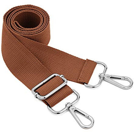 Breite Umhängetaschen Strap,Verstellbarer Ersatz Gürtel Tasche Strap mit Silber Swivel Hooks Soft Canvas Handtasche Riemen Messenger Bag Changeable Long Strap for Crossbody Handtasche (Brown)