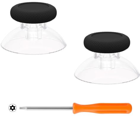 eXtremeRate 2 farbige Thumbsticks für Xbox Series X/S Controller,für Xbox One Standard /One X/S / Elite V1,Analog Stick Joystick Analogsticks Aufsätze Zubehör-Schwarz&Transparent