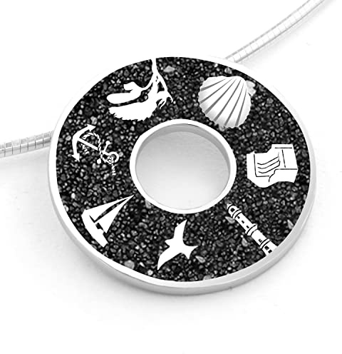 DUR Anhänger für Halsketten Donut Ostsee Lavasand, aus 925 Sterling Silber, B: 25 mm, P3942