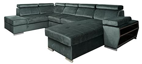N.1 Ecksofa mit Schlaffunktion Gino - Schlafsofa mit Bettkasten - Eckcouch 330x200 cm - Wohnlandschaft U-Form - XXL Sofa - Farbe wählbar - Gewebe - Sofa Groß - Seite Rechts - Modern 19