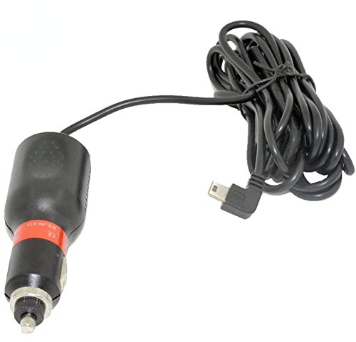 Mini cargador de coche USB en la fuente de alimentación del coche para Dashcam DVR GPS E-Dog Teléfono celular Cargador de tableta con cable duro 12V 24V a 5V Camión (rojo)