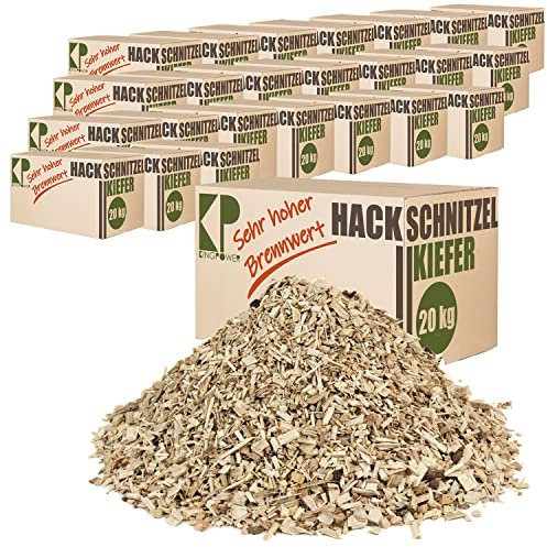 Kingpower Rindenmulch, grobe Hackschnitzel aus Kiefernholz, Holzhackschnitzel für Garten, Gemüsebeet, Hochbeet oder Spielplatz, Dekormulch, Menge: 500 kg