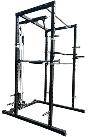 Generico Pr-z1 Nero opaco Power rack con lat machine pulley 25/28mm