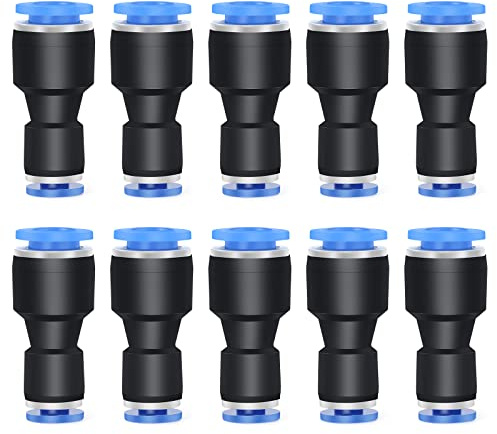 ERGAOBOY 10 pièces 8 mm de diamètre extérieur x 4 mm de diamètre extérieur réducteur droit pour connecter les raccords, raccord de réducteur de tube de tuyau d'union pneumatique