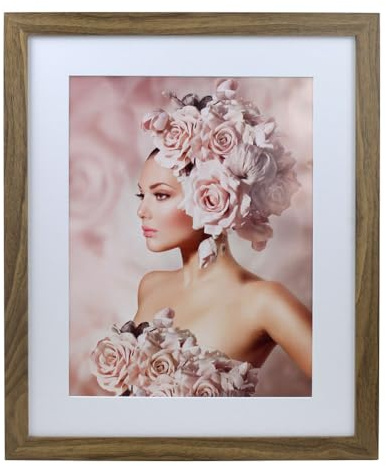 IDEAL TREND Bilderrahmen Holz Rahmen Plexi Acryl Collage Wanddeko Poster quadratisch S215: Farbe: Eiche | Format: 40x50