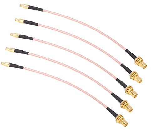 Ailao Cavo coassiale 50Ω 5 pezzi Cavo coassiale RF a bassa perdita MCX maschio a SMA femmina Cavi adattatori per sistema GPS Router Internet wireless Trasmettitore radio TFL‑316‑10 50Ω