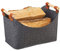 Filzkorb Kaminholz Groß, Kaminholzkorb Modern, Holzkorb für Kaminholz Filz, Filztasche Organizer XXL, Kaminbesteck für Kaminholzregal - Holzkorb Brennholz Kleidung Zeitungen mit 2 Verstärkt Holzgriff