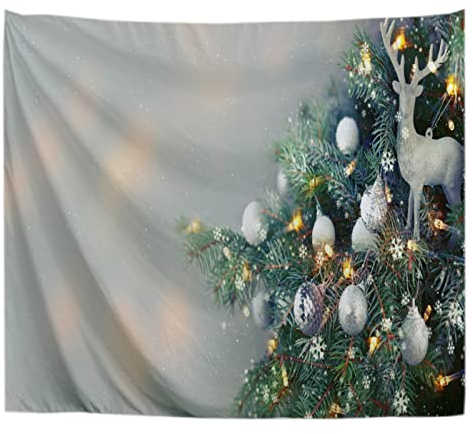 A.Monamour Wandteppiche Wanddekor Tuch Christbaum Schmuck Bild Stoff Wandtuch Wandbehang Wandkunst Wandbilder für Schlafzimmer Schlafsaal Wohnzimmer 130x153cm
