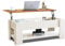 Coffee Table With Storage, Lift Up Coffee Table For Living Room, Wooden Coffee Tables With 1 Shelf Large Hidden Storage Rectangular Lift-Top Sofa End Tea Table for Living Room Furniture, Cream / Pine