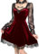 SEAUR Gothic Kleid Damen Minikleid Retro Vintage Steampunk Rock Kleider Karneval Party Club Wear Cosplay Kostüm Fasching - M