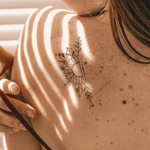 Inkster Tattoo - Sonnenblumentraum | vegane& wasserfeste Temporäre Tattoos für Erwachsene - EU-Kosmetikzertifizierte Farbe - revolutionäres 2 Wochen Tattoo | Premium Klebetattoos & Fake Tattoo