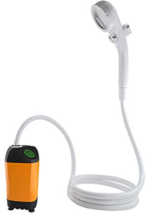 Tragbare Camp-Dusche, batteriebetriebene 4400-mAh-Duschpumpe, IPX7-Außendusche mit Temperaturanzeige, elektrischer wiederaufladbarer Camping-Handbrause für Haustiere D intelligente Digitalanzeige