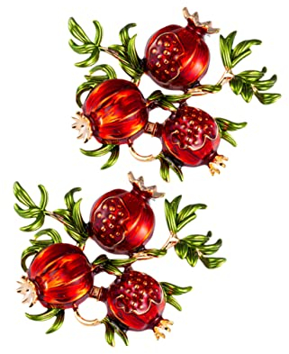 Amosfun Granatapfel-Brosche Set 2 StüCk - Elegante Retro-Damenbrosche Mit Stabiler Nadel Und Komfortclips, Ideal FüR Muttertag, Valentinstag Und Festliche AnläSse