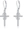 Unendlichkeits-Kreuz-Ohrringe aus 925er-Sterlingsilber, Unendlichkeits-Ohrringe, baumelnder religiöser Schmuck, Geschenk für Damen und Herren(Unendlichkeit)