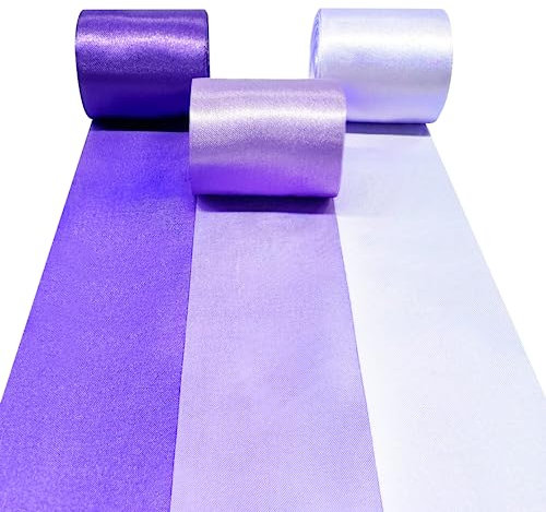 60m Lila Satinband 50 mm Breit Lila Stoffbänder Große Seidensatin-Luftschlangengirlande zum Aufhängen für Geschenkverpackungen Bastelarbeiten DIY Nähen Haarschleife Stuhl Party Hintergrunddekorationen