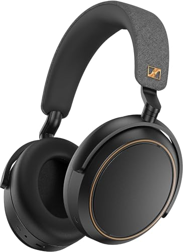 Sennheiser Momentum 4 - Auriculares inalámbricos Bluetooth para llamadas nítidas con cancelación de ruido adaptativa, duración de la batería de 60 horas, diseño plegable ligero, negro/cobre