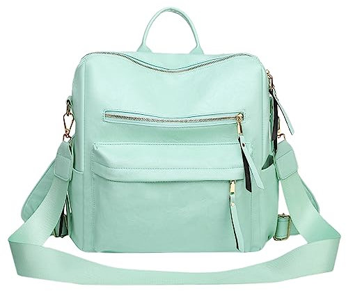 Youyu77 Kinder Rucksäcke Mädchen 3 Damentasche, großer Rucksack, modischer Retro-Rucksack, großer Rucksack Rucksack mit Fahrrad-Motiv (Green, One Size)
