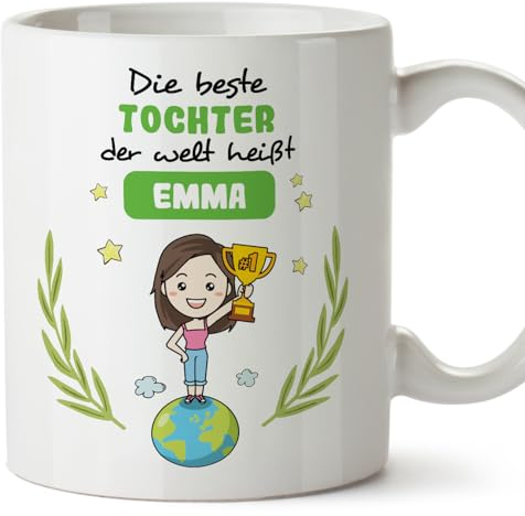 Mugffins Tassen Personalisieren mit Spruch für TOCHTER - Auf Deutsch - der Beste der Welt - 11 oz / 330 ml - Individuell Anpassbar Geschenk