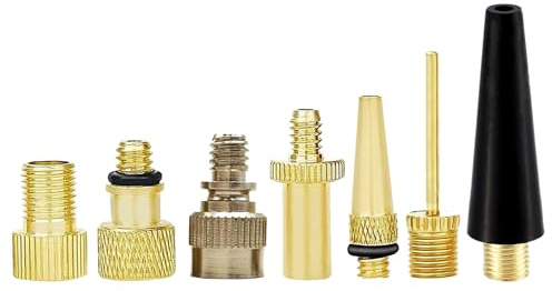 Bike Inflate Valve Adapter Set - Convert Presta to Schrader, Schrader to Presta, Presta to Presta - Tire Valve Extension fit DV SV AV FV Valves (7 Pack)
