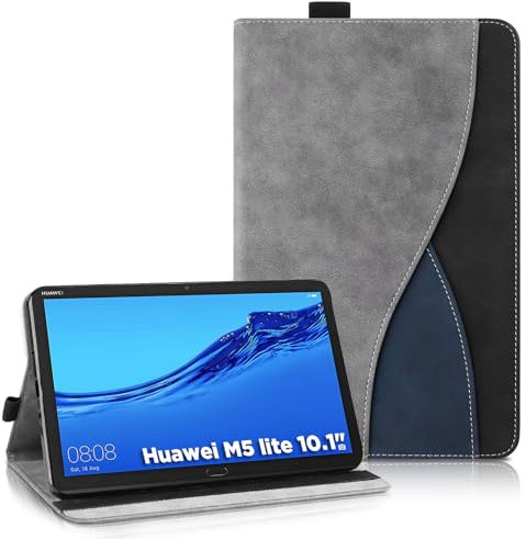 AsWant Hülle für Huawei M5 Lite 10 Tablette Case Cover - Ultradünne Tablette mit Portemonnaie und Standfunktion Schutzhülle Kompatibel mit Huawei M5 Lite 10.1 Zoll (Gray)