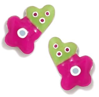 Agatha Ruiz de la Prada Ohrringe 925m Silber Liebes Liebesmädchen 9mm. Rosa Herzblume