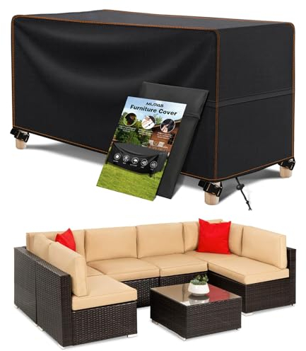 MUPAS Abdeckung Gartenmöbel Wasserdicht Winddicht Schwerlast 420D Oxford Gewebe Verbessertes Abdeckplane Gartenmöbel für Outdoor-Sofa Gartentische, Stühle und Möbelsets 125 x63 x74cm
