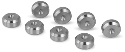 PrecisionGeek Stainless Steel Speaker Spike Pads – 16mm Chamfered Isolation Discs for HiFi Speakers, Audio Racks, Stands, Subwoofers & Soundbars – Set of 8 Pieces