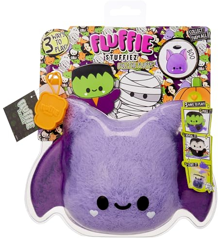 Fluffie Stuffiez Halloween Fledermaus - Kleines Plüsch-Sammlerstück - Überraschung beim Auspacken - Kuschelweicher ASMR Flaum - Fidget, Basteln, Fell Abziehen - für Kinder ab 4 Jahren und Sammler