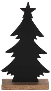 EGLO LIVING Deko Baum Baliguian, Weihnachtsdeko Wohnzimmer, Tischdeko Weihnachten aus Holz in Natur und Metall in Schwarz, Adventsdeko Fensterbank, 27 x 15 cm