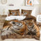 Yaofeiou 3D Effekt Tiger Muster Bettwäsche 135x200 4Teilig Wildtier Tiermotiv Bettbezug Junge Mädchen Bettwäsche Mikrofaser Tigermotiv Bettbezug mit Reißverschluss und 2 Kissenbezug 80x80