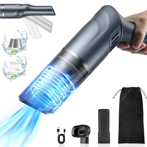 Car Vacuum Handheld Vacuum Cordless 120W/15KPa Strong Suction Portable Hand Vacuum Cordless Rechargeable, Powerful Mini Vacuum Wireless Car Vacuum Cleaner for Car Hair Hardwood Floor Home Office