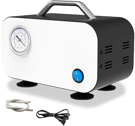 SNBGRYE Bomba De VacíO De Diafragma Sin Aceite (10 20 30 L/Min), Bomba De FiltracióN De Laboratorio De PresióN Negativa De 12 V CC, Grado De VacíO MáXimo: 0,075, 0,08, 0,085 Mpa,10L