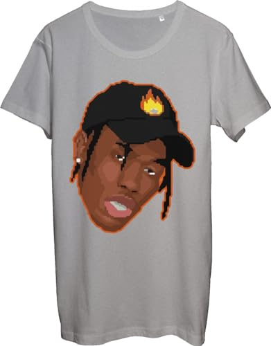Pixel Rapper Face Maglietta Uomo Bianco, bianco, XL