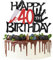 Black Glitter Killer Happy 7th Birthday Cake Topper, Cheers to 7 Years Horror Blood Knife,Have a Killer Birthday/Level 7 Unlocked, Halloween Cake Decorations Supplies ﻿ (Killer Happy 40)