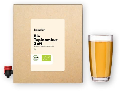 Kamelur 3 Liter BIO Topinambur Saft – Topinambursaft BIO in der praktischen Saftbox, Topinamburknollen aus kontrolliert biologischem Anbau