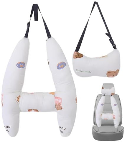2 Stück H-Form Kinder Reisekissen,H-Form Auto-Schlafkissen Für Kinder,Reise-Lendenkissen Mit Niedlichem Aufdruck,Reisekissen Kissen Set,Nackenkissen Für Schlafreisen,Kissen Für Lange Reisen Für Kinder