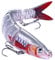 Zander Angelköder, 13.5cm Wobbler Kunstköder Hecht, Hecht-Angelköder Waller Spinn Köder Künstlicher Mehrgelenkige Schwimmköder Fisch Spinnköder für Barsch Forellen Swimbait Angelzubehör