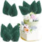 Ephlyn 6Pcs Paper Palm Fan Cake Topper Palm Leaf Fan Cake Pick Decoration for DIY Cake Bakeware Baby Shower Wedding Bridal Shower Birthday Anniversary Party Cake Decorations Green