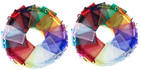 FRCOLOR 200 Stk Tasche mit Kordelzug christmas bags weihnachtliche geschenktüten candy tasche Organza-Geschenkbeutel Geschenktüten für die Hochzeit Gazebeutel transparente Taschen