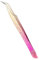 Pink Curved Tip Nail Art Tweezers With Stainless Steel and Silicone Pressing Head for Eyelash Extensions, Craft Rhinestone, Jewel Gem Picker