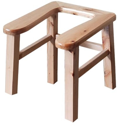 Milageto Toilettenstuhl, Töpfchenhocker, Duschstuhl, bequemer, tragbarer Toilettenhocker aus Holz, erhöhter Toilettensitz für Erwachsene, Senioren, ältere, 30cm U Shaped