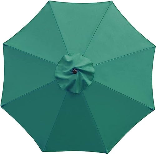 NIKSHI Auvent De Remplacement pour Parasol 3.0m 6/8 Baleines, Toile De Parasol Déporté Remplacement pour Cour, Jardin, Plage, Protection UV Housse de Rechange pour Parasol,Green-6 Streben