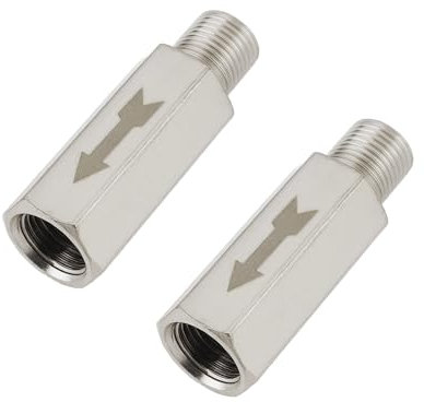 ECSiNG 2 Piezas Válvula de Aislamiento Neumática de Latón con Rosca Externa de 1/8 Pulgadas Y Retención de Rosca Macho A Hembra BSP de para Aire Agua Petróleo Y Gas 40 Mm