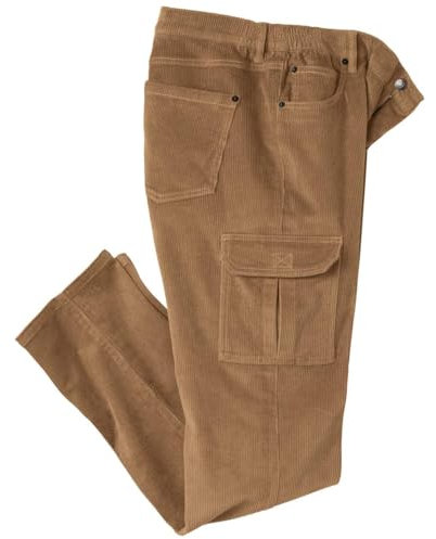 ATLAS FOR MEN - Pantalon Velours Cargo Stretch Marron - 44