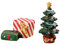 FackLOxc 2 Stück Weihnachten Aquarium Dekoration Baum Geschenkbox Miniatur Statue Weihnachten Party Fisch für Ornam