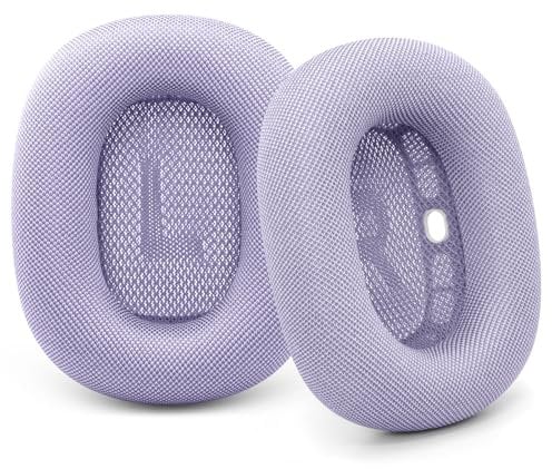 Ear Cushions for AirPods Max 2024 Headphones, Mesh Fabric Ear Pads Replacement with Strong Magnet for Apple 2.0 Over-Ear Headset Upgraded Ear Cups (Purple)